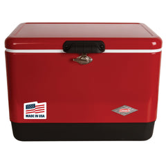 Coleman Vintage 54qt cooler lid with Have-A-Seat support for extra seating.