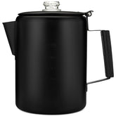 COLETTI Bozeman top-view percolator ready to brew on camp stove