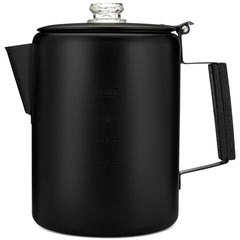 COLETTI Bozeman top-view percolator ready to brew on camp stove