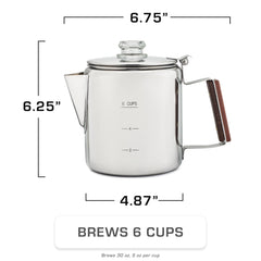 COLETTI Bozeman glass-top closeup highlighting brew visibility and control.