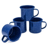 COLETTI Classic Camping Mugs blue hero set of four for camping and shared coffee moments.