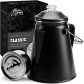 COLETTI Classic percolator top view highlights camping brew potential
