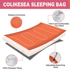 COLIKESEA sleeping bag extra large space for comfortable sleep.