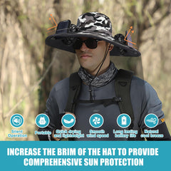 COLITT camouflage fishing hat with built-in fan - side view