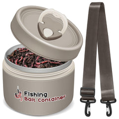 Insulated live bait container with crossbody strap