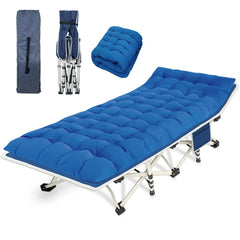 Colmerd camping cot with soft-mattress for comfortable outdoor sleep