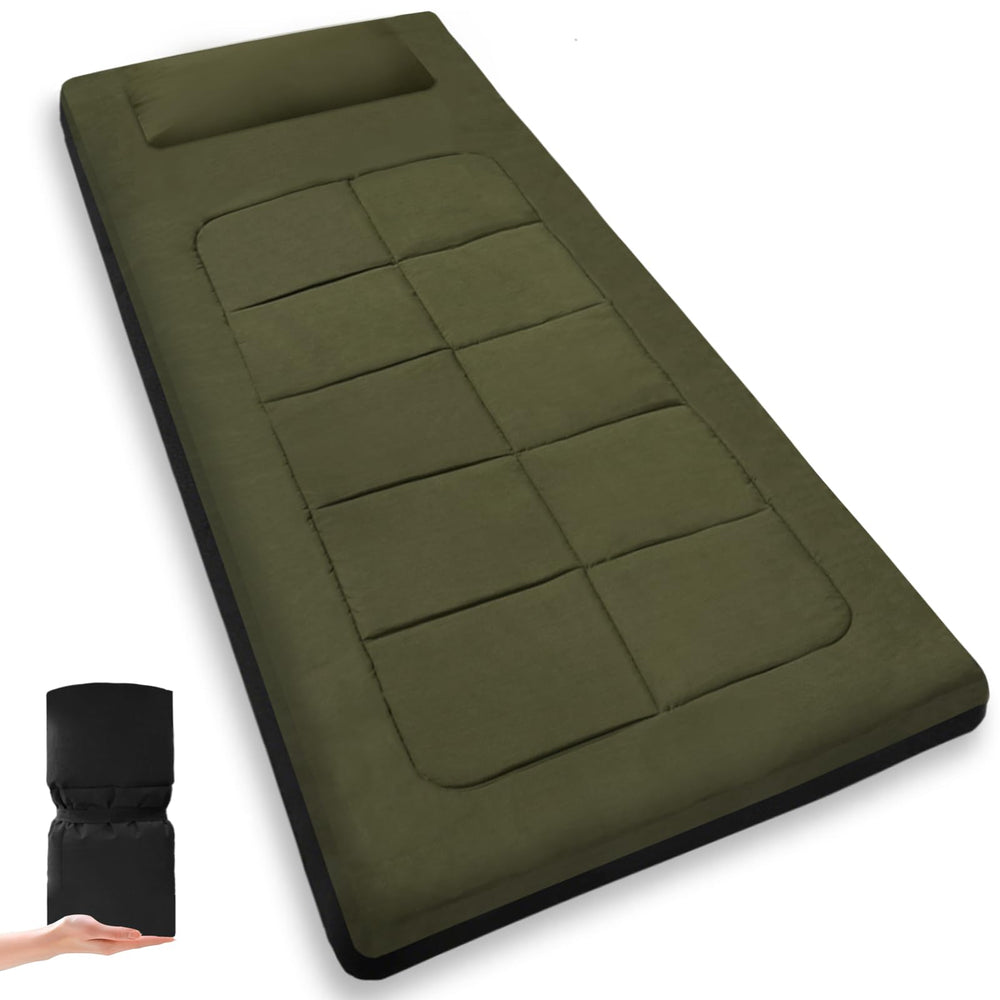 COLMERD floor mattress 80x36, rolled compactly for easy transport and storage.