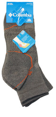 Columbia Balance Point Quarter Sock in charcoal, size M10-13, two-pair moisture-wicking set for hiking