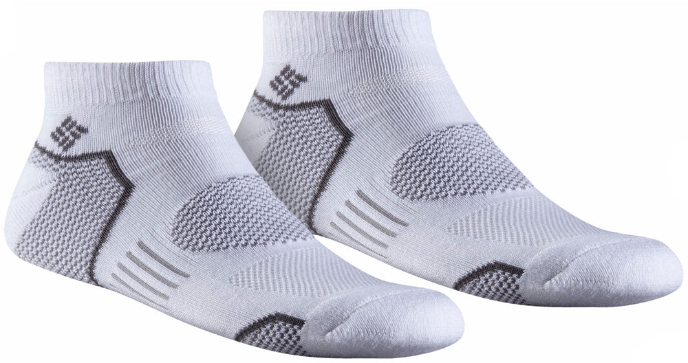Columbia Balance Point Sport low cut socks in white, moisture-wicking and breathable for daily wear