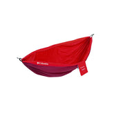 Columbia Mammoth Creek hammock set up between trees for easy outdoor relaxation.