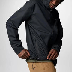 Columbia Hikebound II Jacket chest pocket zipper close-up for secure essentials.