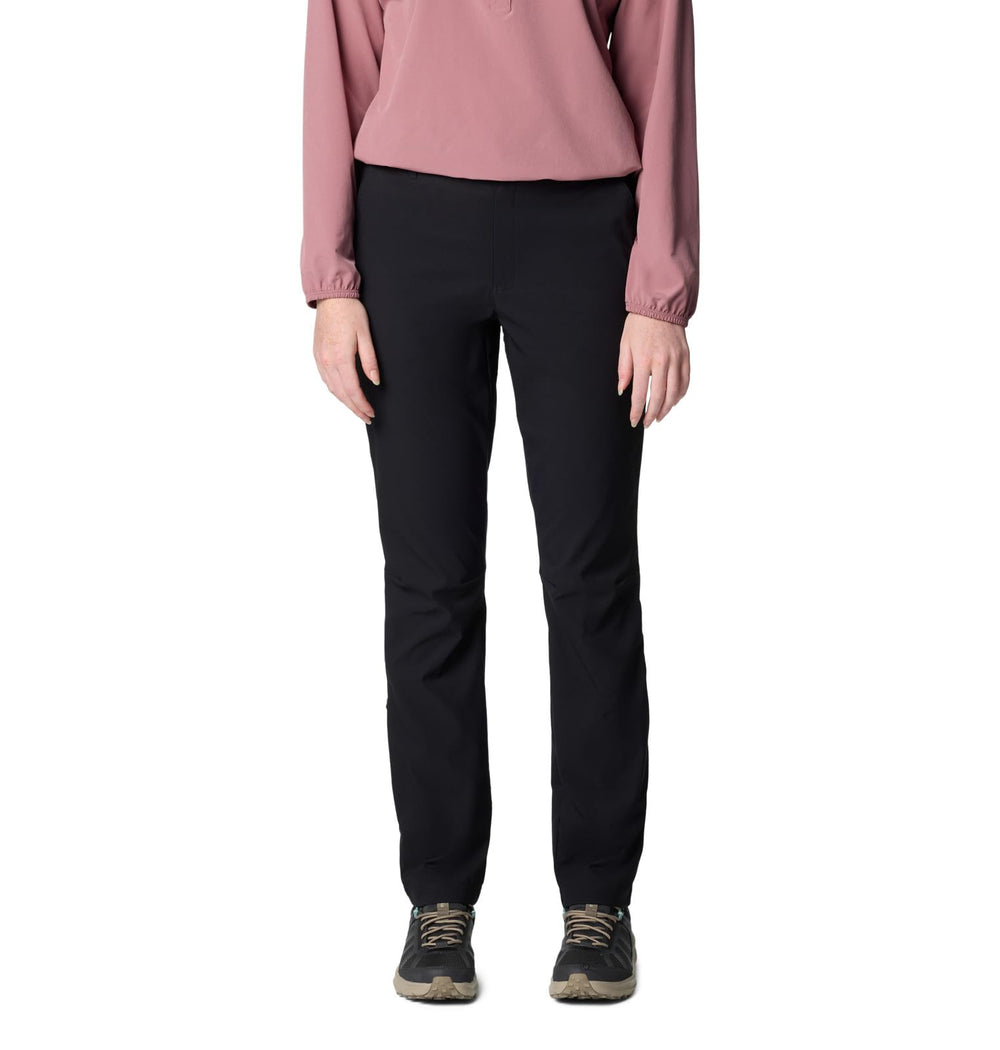 Columbia Leslie Falls II Stretch Pant black front view for versatile town-to-trail wear