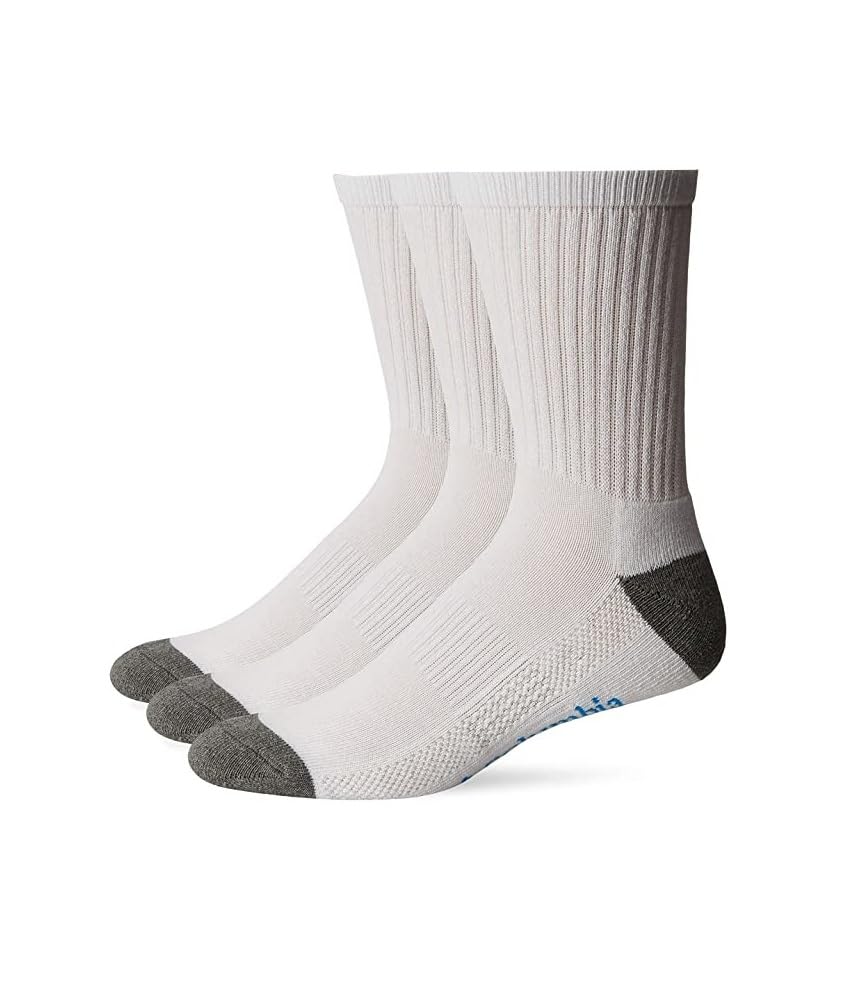 Columbia Men's Half Cushion Quarter Sock in white offers arch support and moisture-wicking comfort