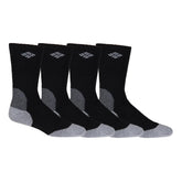 Columbia men's wool crew socks four-pack in black, warm and durable.