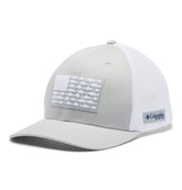 Columbia PFG Mesh Fish Flag Ball Cap front view shows classic fit for all-day comfort