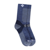Columbia Ultra Light Weight Hiker Crew Socks navy front view showing breathable mesh for comfort on trails