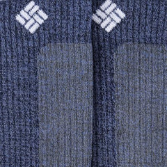 Columbia Ultra Light Weight Hiker Crew Socks navy packaged view indicating one pair per package