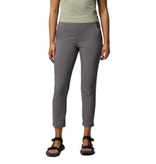 Columbia all seasons slim pull-on pant city grey front view showing comfortable movement