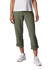 Columbia women's capri roll-up style demonstrates adaptable length for hiking or travel.