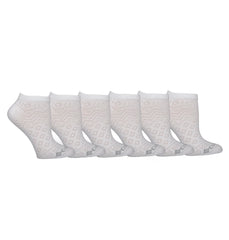 Columbia women's mesh lightweight no-show socks in white for all-day dry comfort and casual hiking.