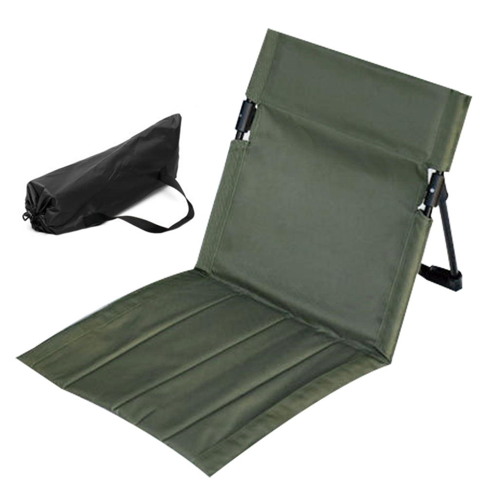 Comebachome foldable beach chair dark green side view for easy portability