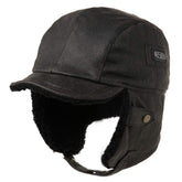 Comhats Aviator Hat front view highlights premium faux leather and cozy winter warmth.