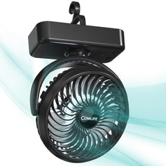 COMLIFE camping-fan-led-lantern provides cooling and ambient light at the campsite.