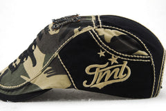Embroidered camouflage patchwork newsboy cap - unisex design