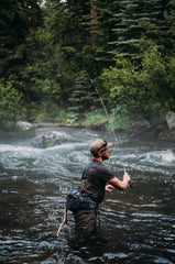 Compass 360 Deadfall wader pocket and belt setup for secure gear on river trips.