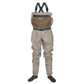 Compass 360 Stillwater II STFT wader front view shows durable four-layer fabric for lasting wear