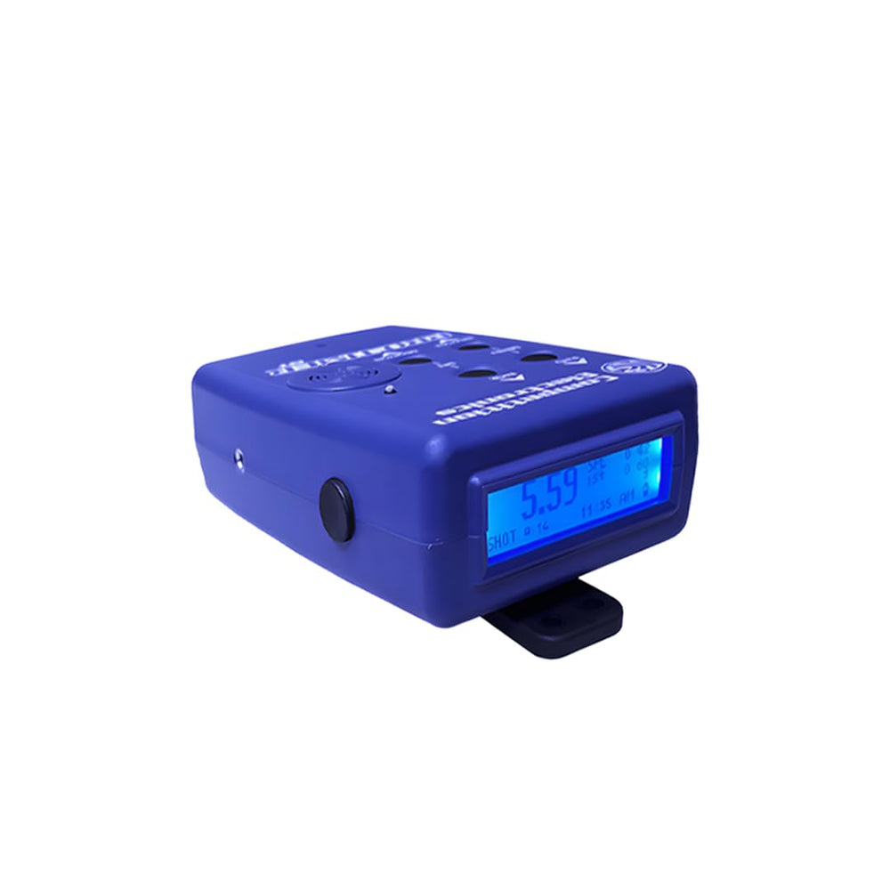 Competition Electronics ProTimerBT Bluetooth app interface shows easy data cataloging for practice sessions.