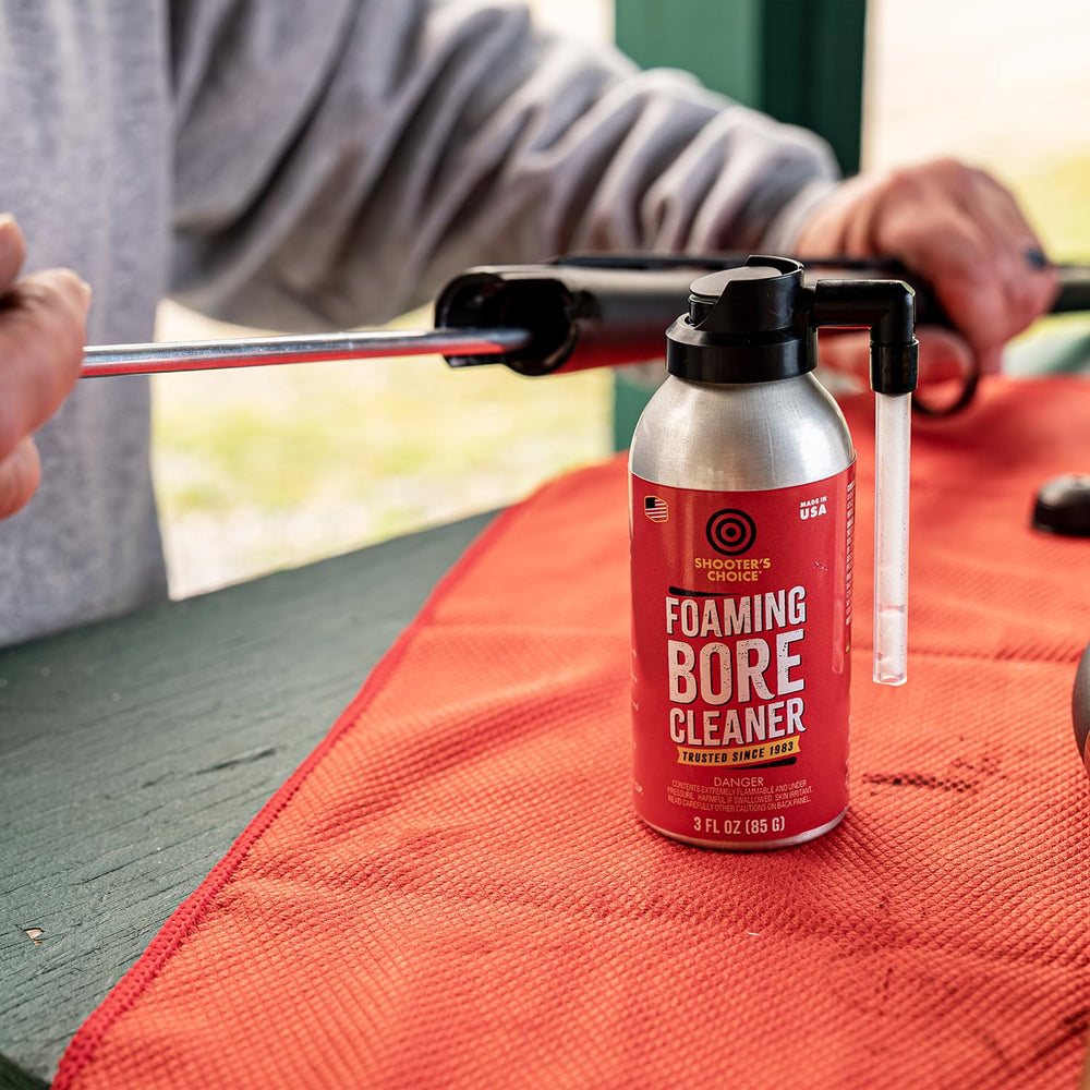 Foam expanding to fill the bore for complete cleaning