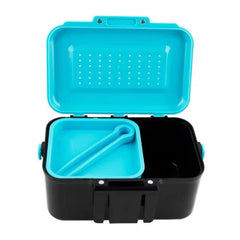 Compression-resistant worm bait box in blue