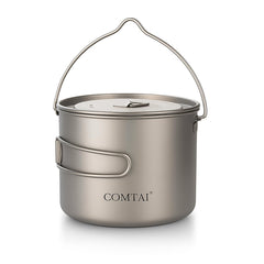 COMTAI 1100ml titanium pot with lid ready for portable camp cooking on the trail