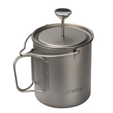 COMTAI Titanium French Press top view highlighting 750ml capacity for sharing coffee