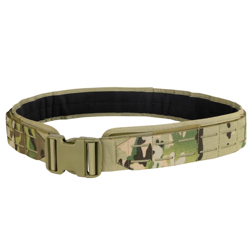 Condor Elite LCS Gun Belt Multicam front view highlighting modular slots for accessories