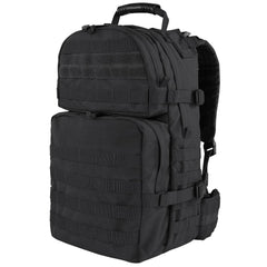 Condor Medium Assault Pack Black showing external side straps for secure load