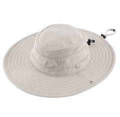 Front view showcasing wide brim shade for face and neck