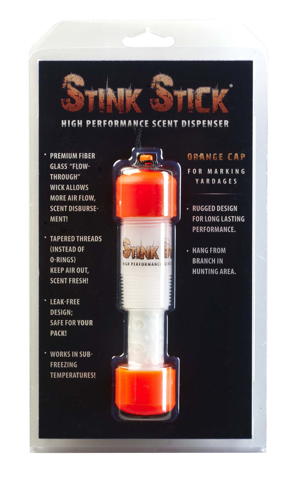 Conquest Scents Orange Stink Stick with rugged, leak-free design for cold-weather scent delivery