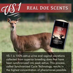 Conquest Scents Vs-1 wax-stick applied to a tree provides a mess-free estrus scent trail.