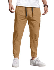 COOFANDY cotton jogger pants in brown with side pockets for everyday carry