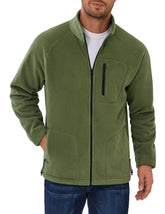 COOFANDY fleece jacket full zip raglan sleeve delivers warm, everyday comfort.