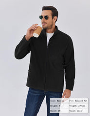 COOFANDY fleece jacket stand collar and raglan sleeves for a relaxed, modern fit