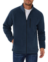COOFANDY men's fleece jacket full-zip on model with sleek silhouette