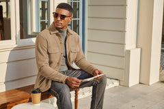 COOFANDY polar fleece shacket sleeve cuffs help seal in warmth on windy days.