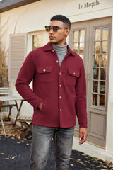 COOFANDY polar fleece shacket sleeve close-up shows soft, skin-friendly fabric
