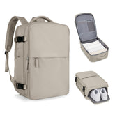 Coofay laptop backpack front view in light brown, ideal for daily commuting.