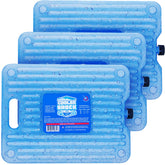 Cooler Shock three-pack in freezer maintains long-lasting cold.