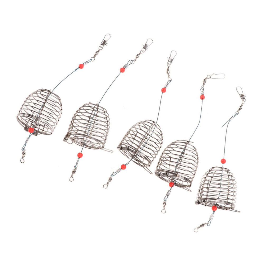 COOLHIYA bait cage with spring lid in close-up for easy bait release.