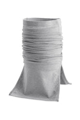 Coolibar Sun Neck Gaiter Key West Grey Heather front view showcasing sun protection